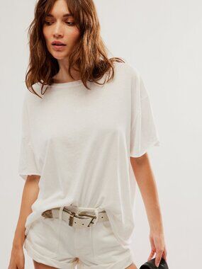 NWT Free People Nina T Shirt in Ivory